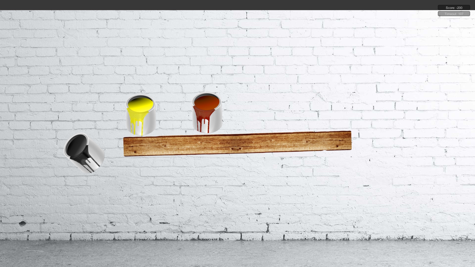 Screenshot about Equilibrium Paint serious-game activity using Microsoft Kinect