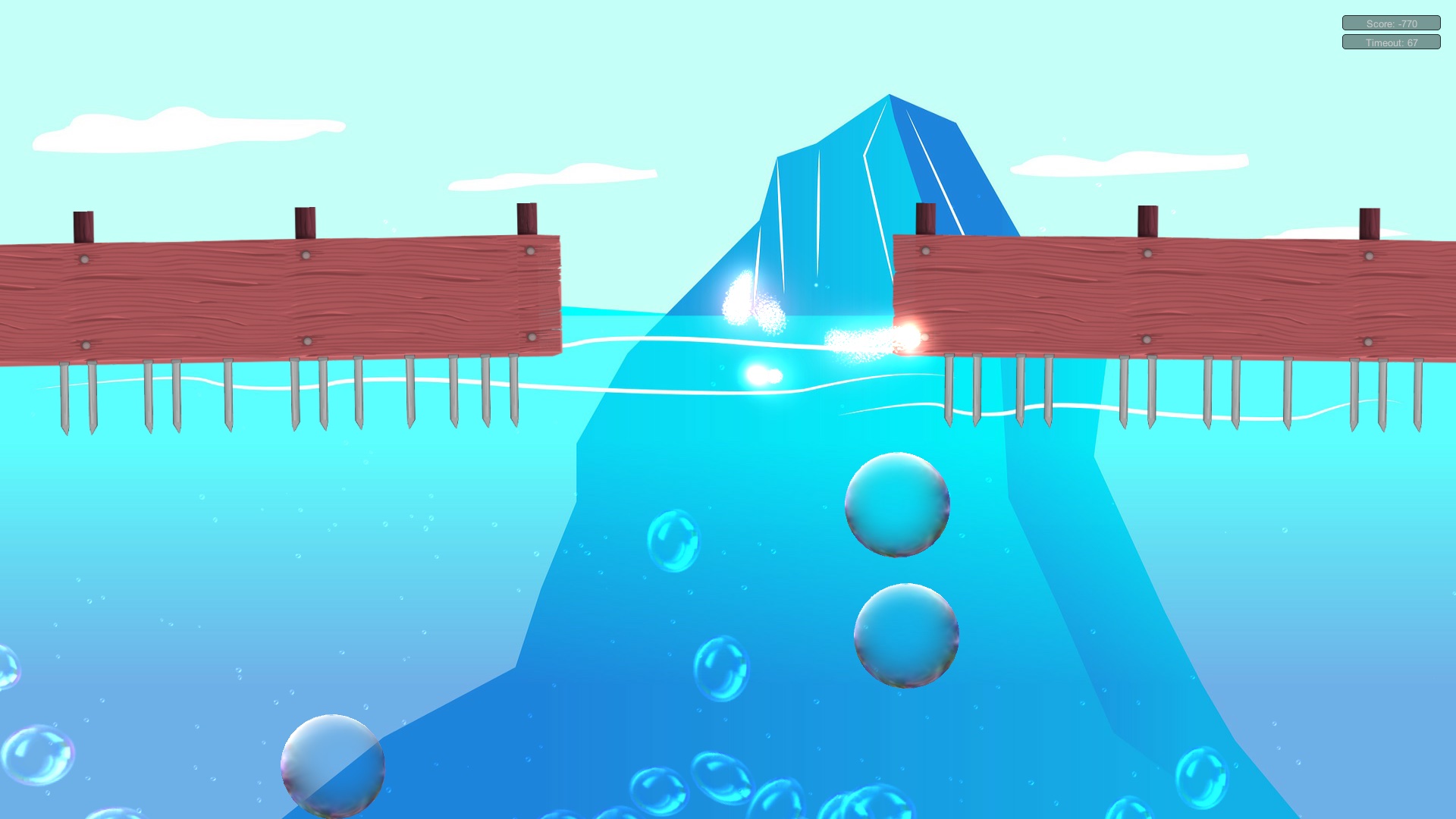 Screenshot about Floating Trap serious-game activity using Leap Motion